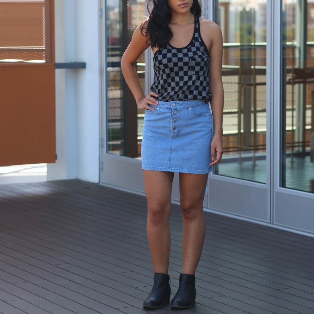Crooks & Castles Black and White Checkered Tank